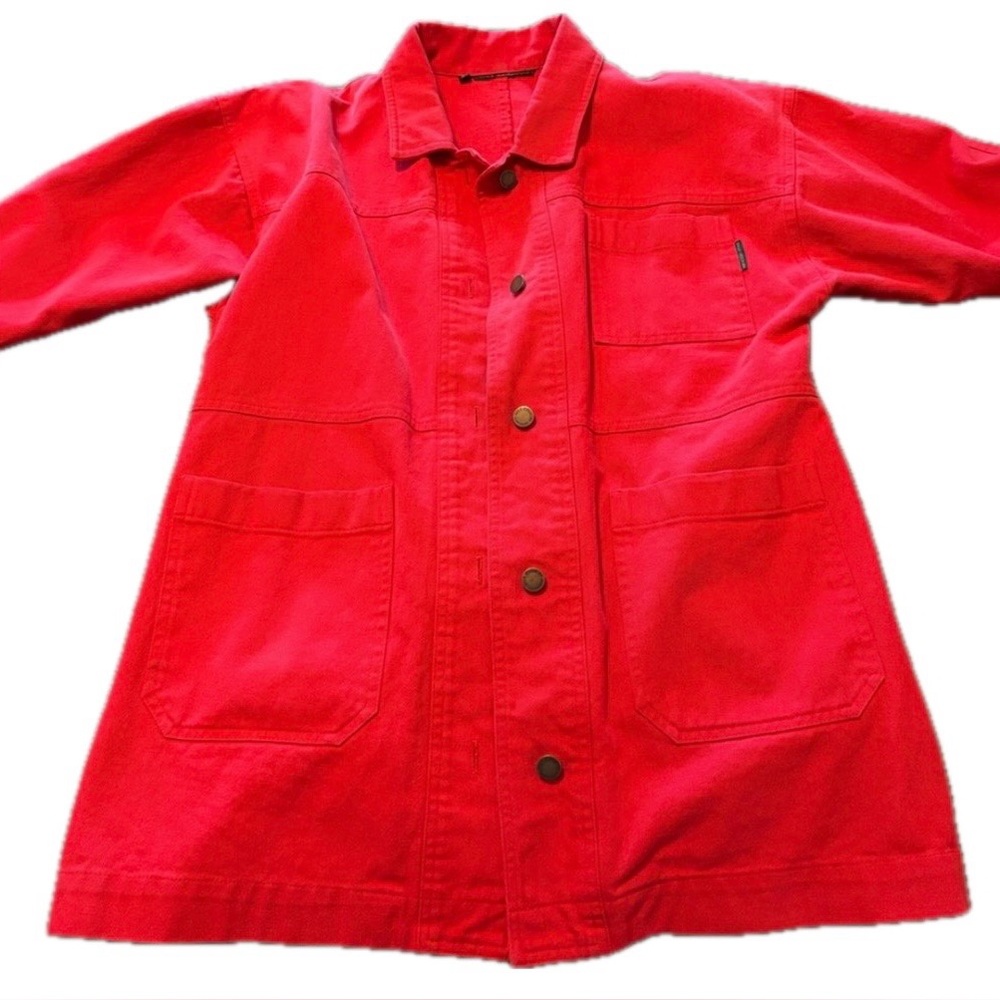 Red Button-Up Barn Jacket
